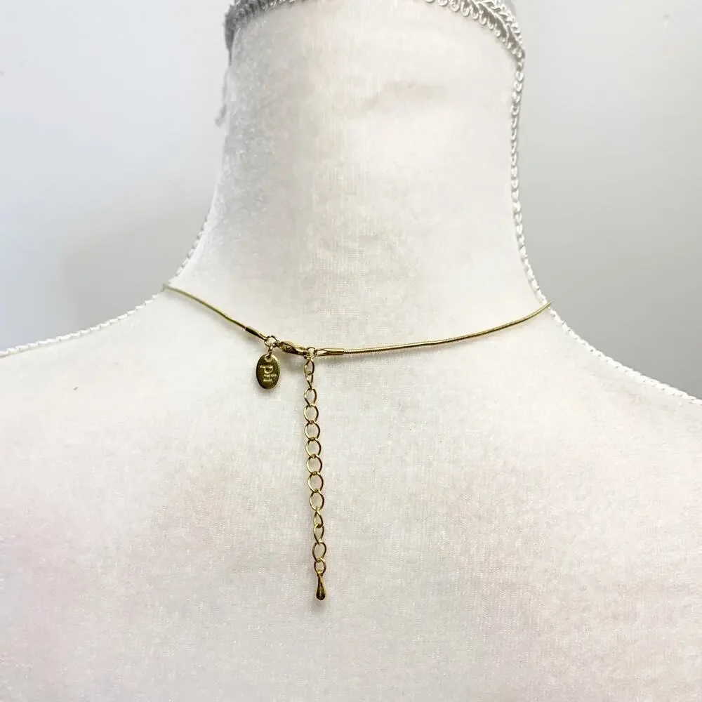 Vintage PH Gold Tone Bead Choker Necklace